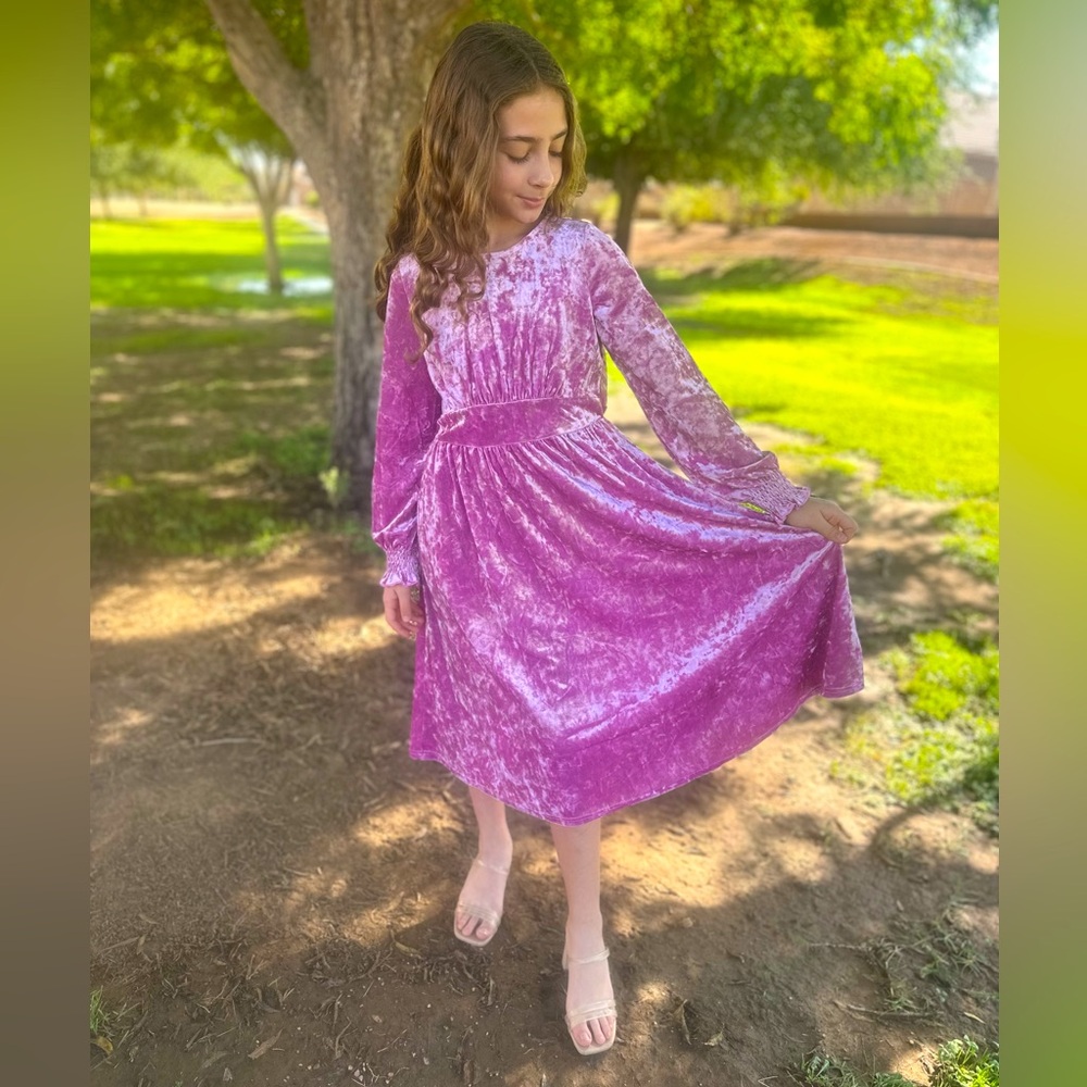 Rose Pink Velvet Dress 🌸